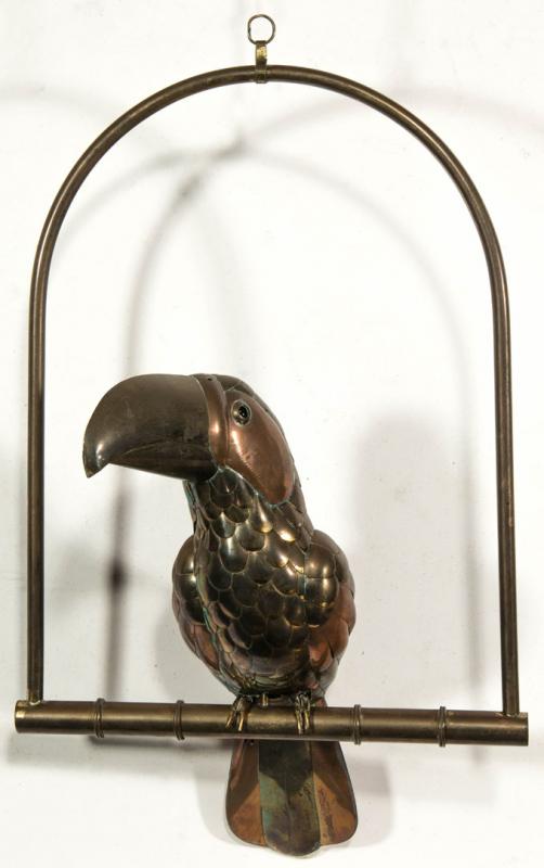 A MIXED METALS TOUCAN FIGURE ATTRIB SERGIO BUSTAMANTE