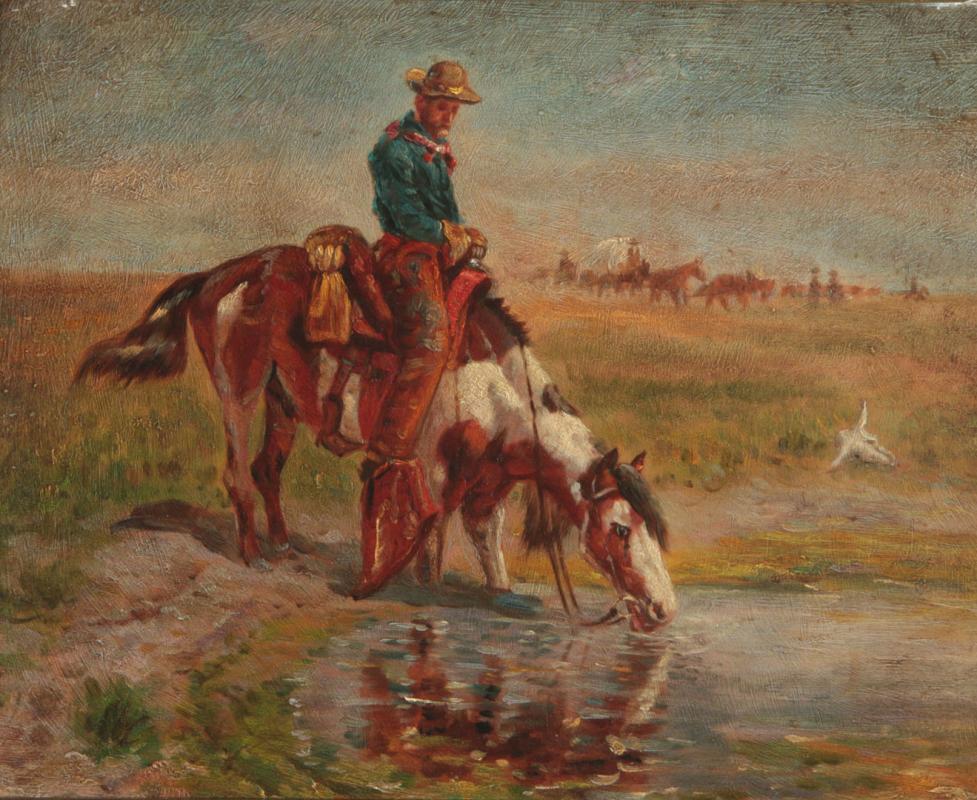 A LATE 19TH C. AMERICAN SCHOOL OIL ON BOARD