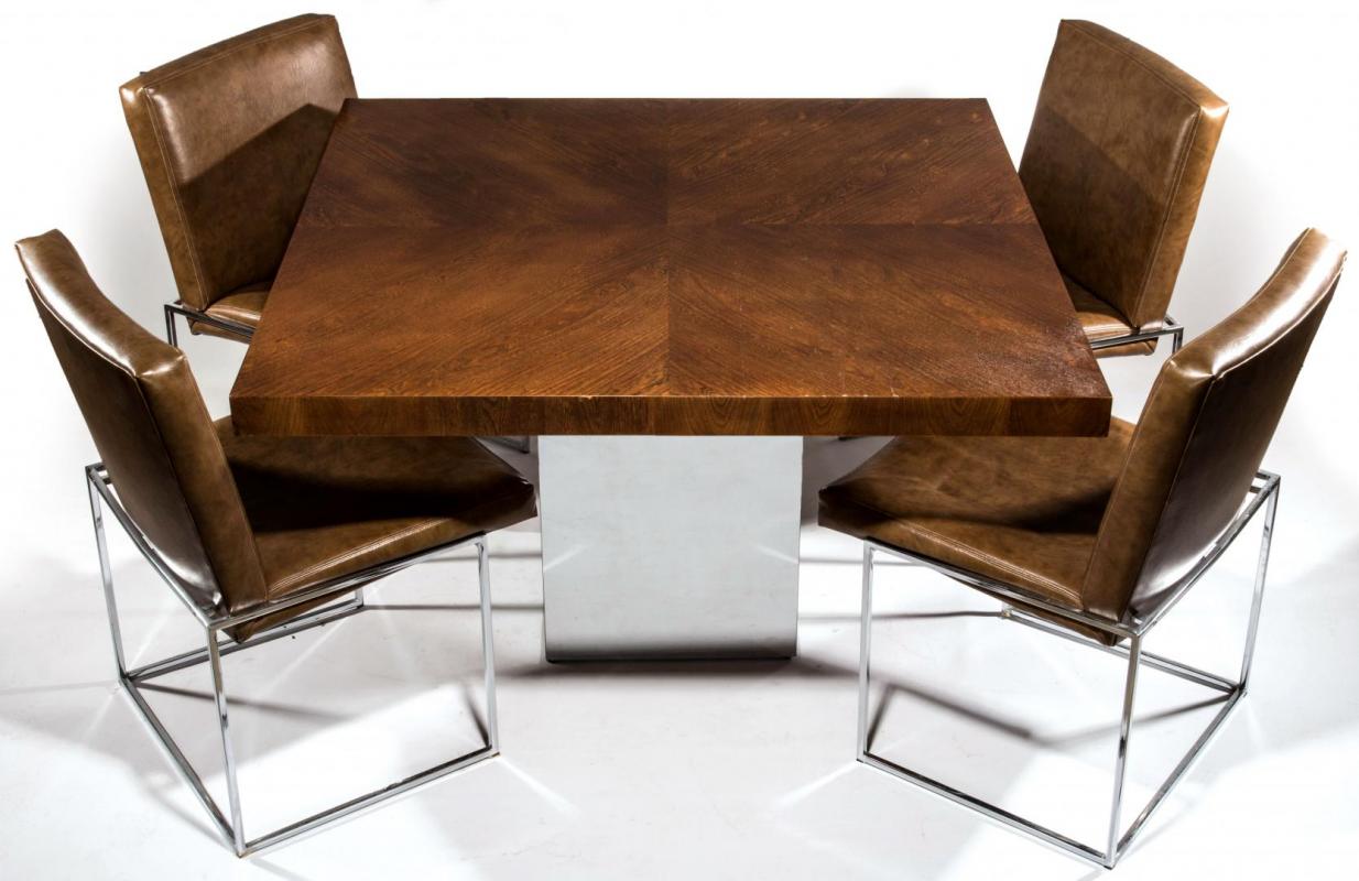 A MILO BAUGHMAN DINING SET FOR THAYER COGGIN