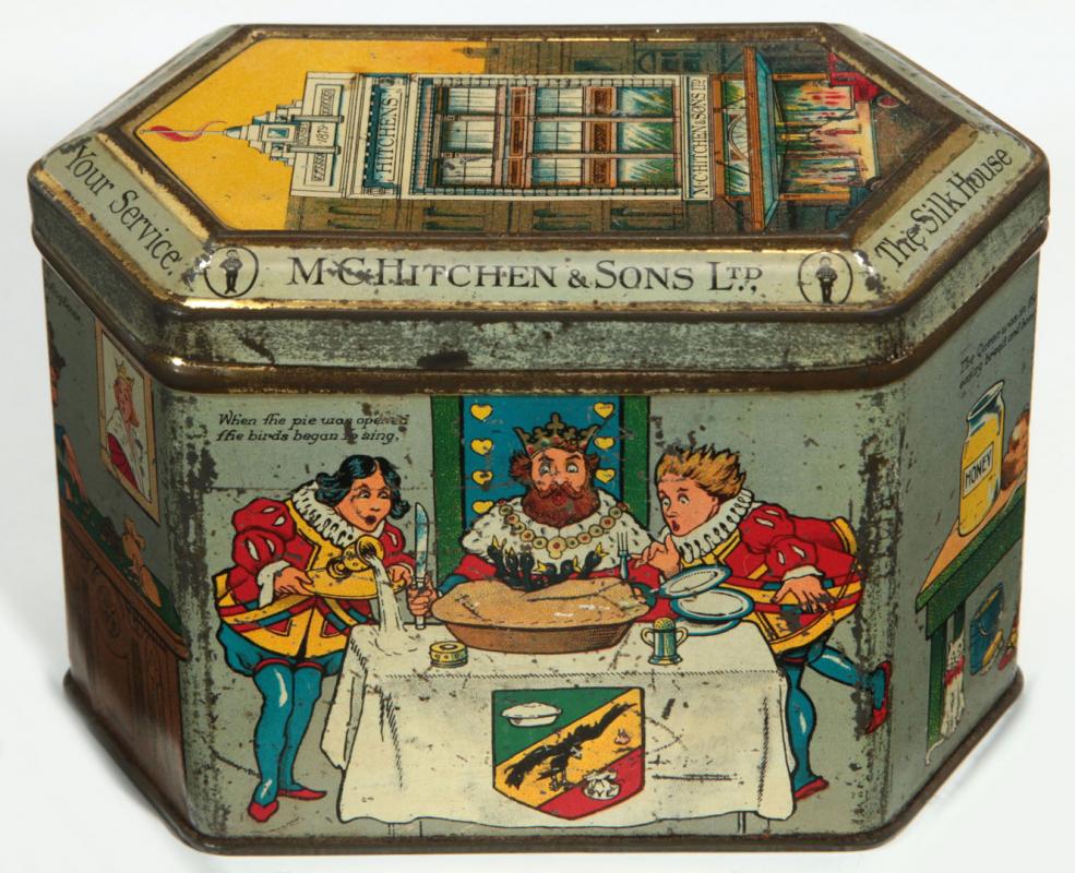 NURSERY RHYME THEME ADVERTISING TIN 