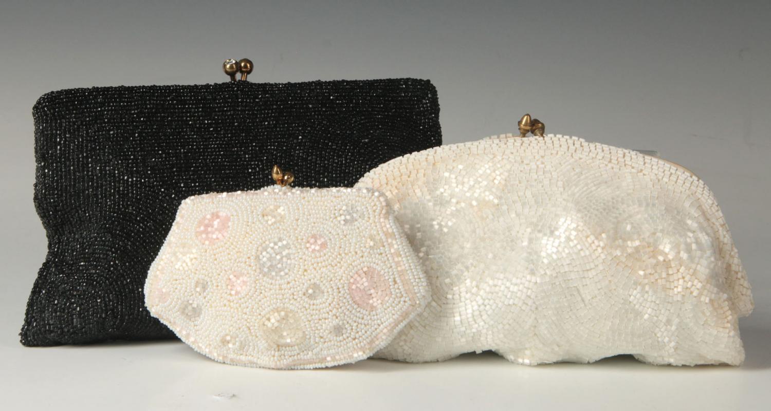 THREE BELGIAN HAND-BEADED EVENING BAGS