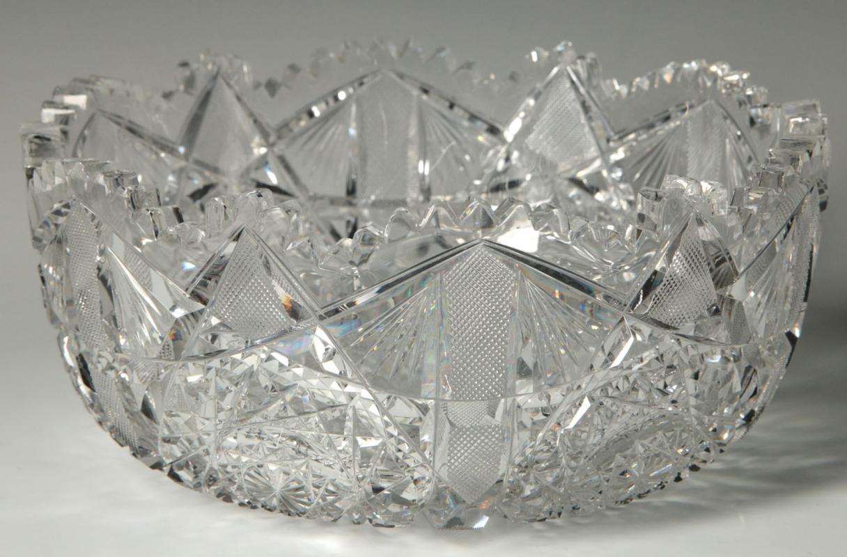 AN AMERICAN BRILLIANT PERIOD CUT GLASS BOWL