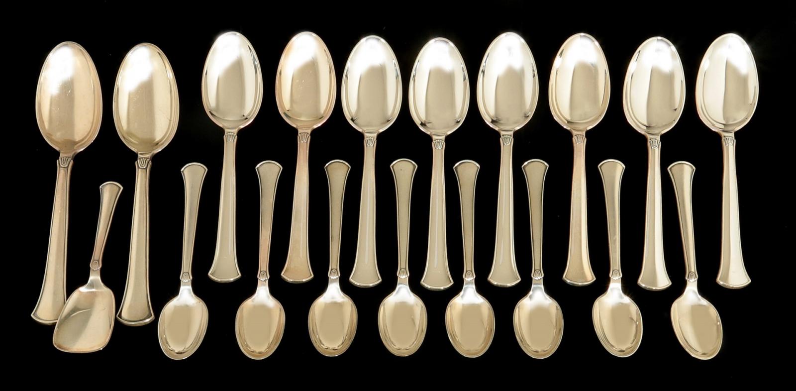 HANS HANSEN KOLDRING STERLING FLATWARE SERVICE