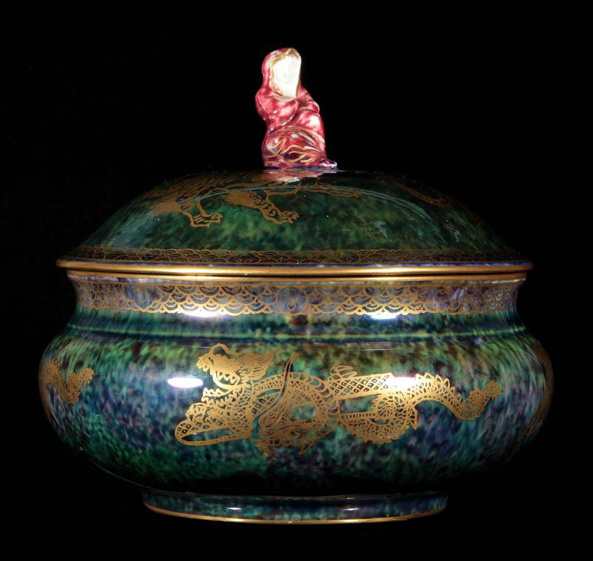 WEDGWOOD FAIRYLAND LUSTRE LIDDED DRAGON BOWL