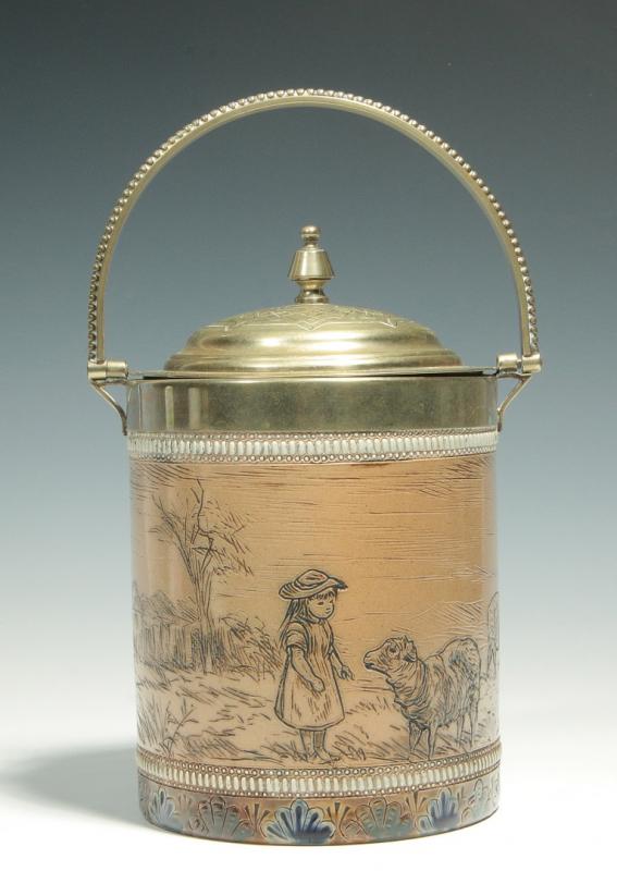 DOULTON LAMBETH BISCUIT JAR SIGNED HANNAH BARLOW 