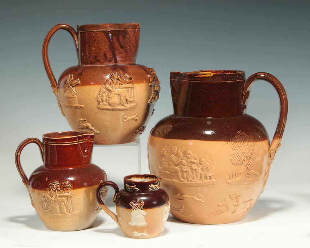 FOUR DOULTON LAMBETH STONEWARE JUGS