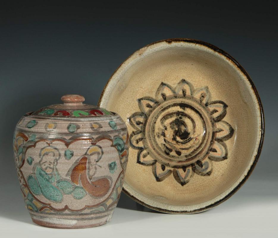 ASIAN CRACKLE GLAZE STONEWARE