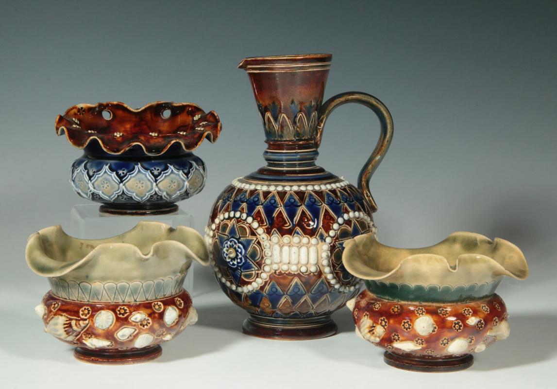 FOUR PIECES DOULTON LAMBETH STONEWARE 