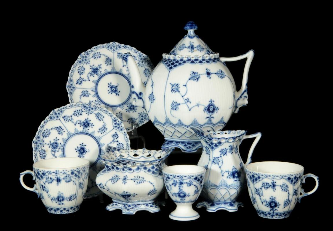 ROYAL COPENHAGEN BLUE FLUTED FULL LACE PORCELAIN