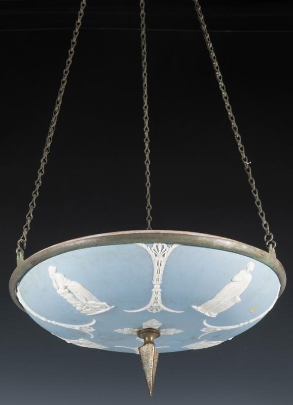 A WEDGWOOD BLUE JASPERWARE CHANDELIER CANOPY