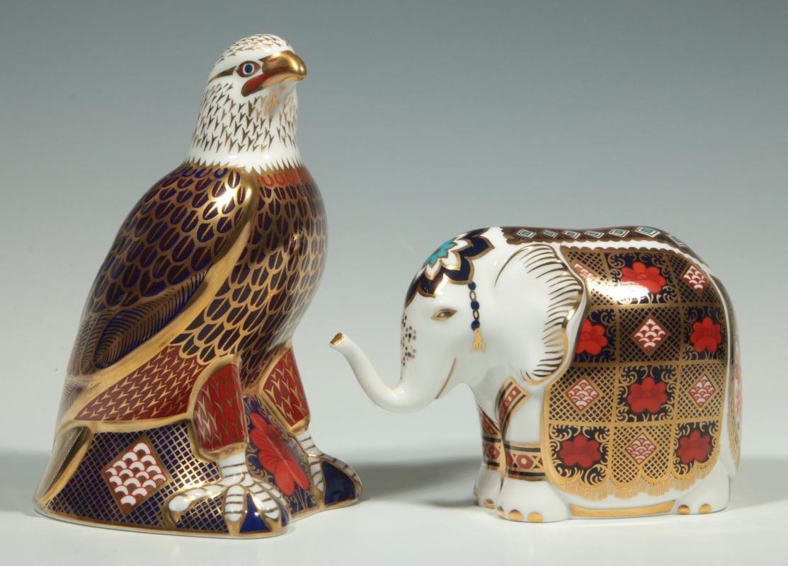 ROYAL CROWN DERBY IMARI COLLECTION EAGLE, ELEPHANT