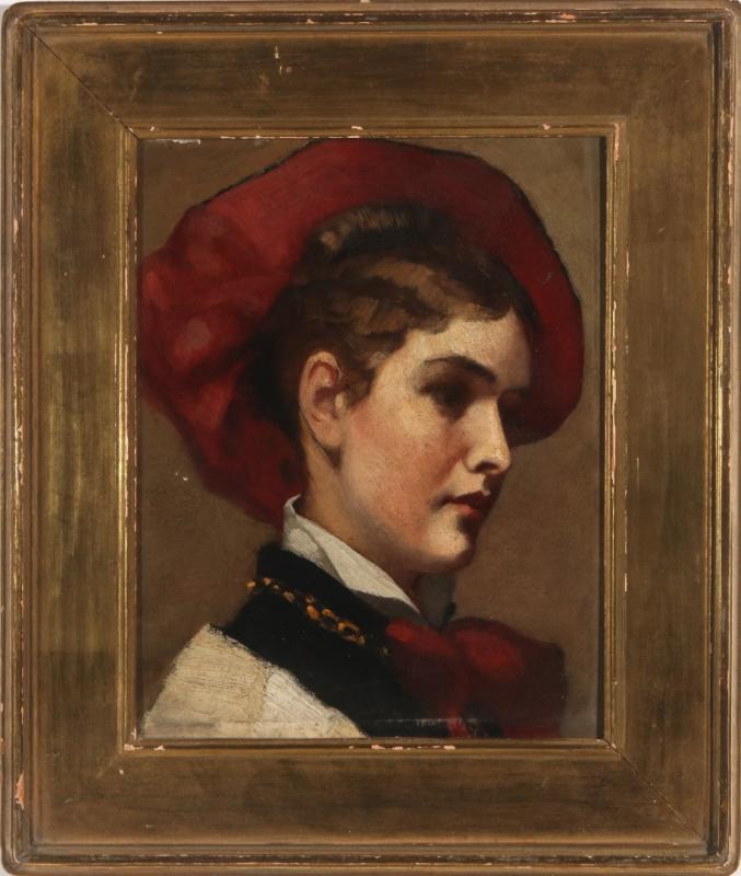 EARLY 20TH C. FRENCH SCHOOL PORTRAIT NEWCOMB MACKLIN