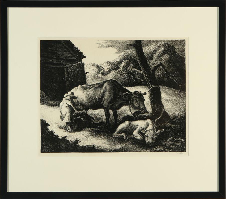 THOMAS HART BENTON (1889-1975) PENCIL SIGNED LITHOGRAPH