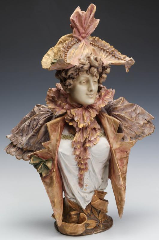 AN ERNST WAHLISS FIGURAL PORCELAIN BUST