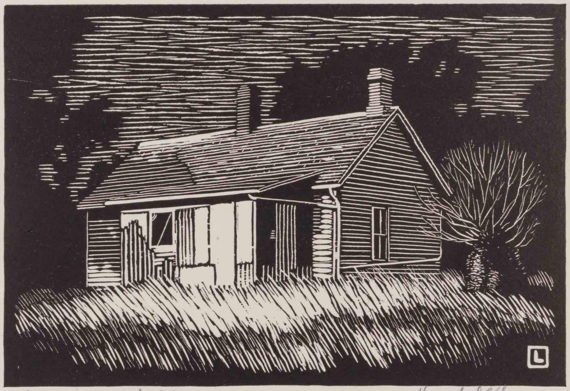 HERSCHEL C LOGAN (1901-1987) PENCIL SIGNED WOODBLOCK