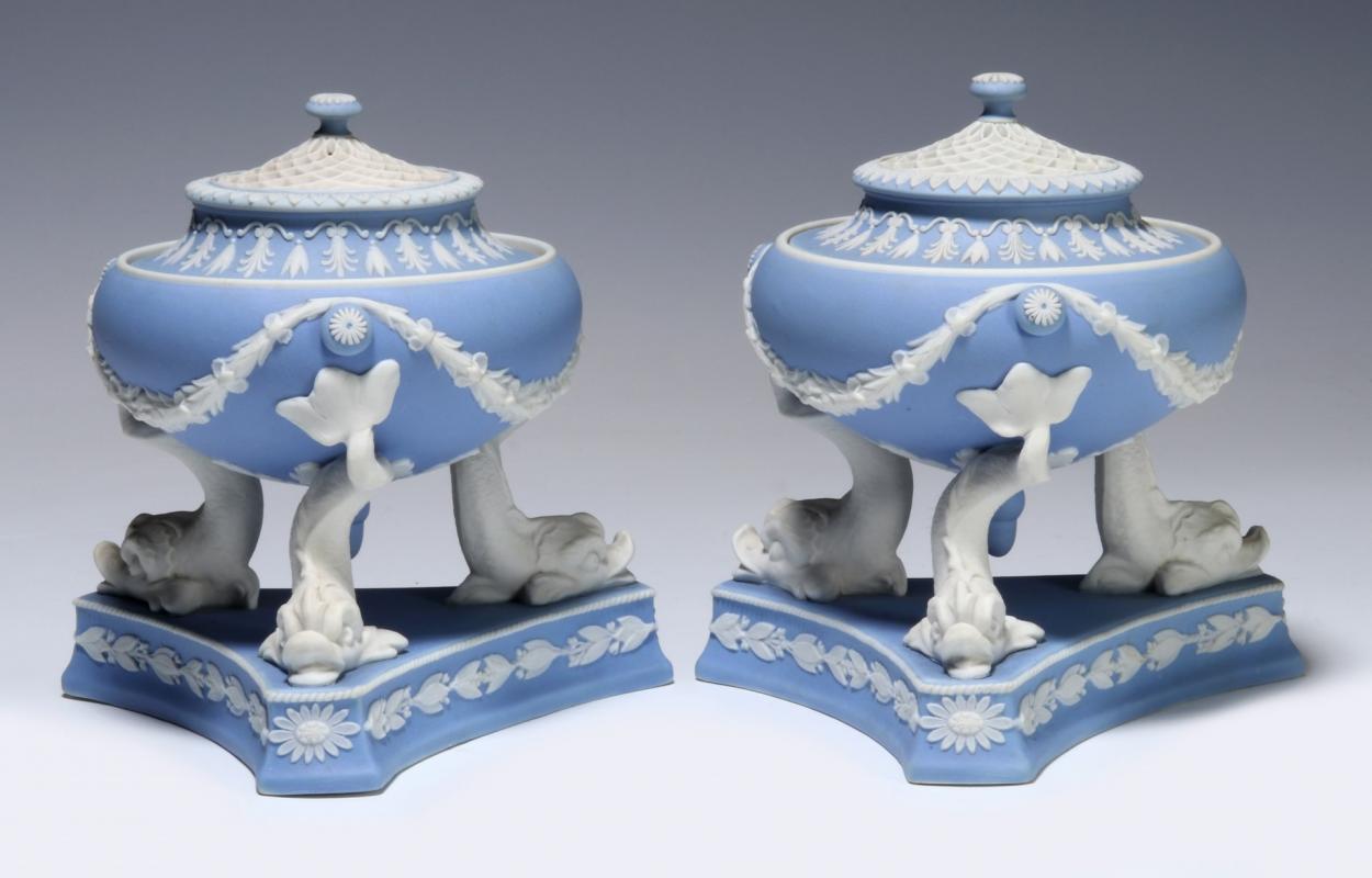 SCARCE WEDGWOOD JASPERWARE PASTILLE BURNERS