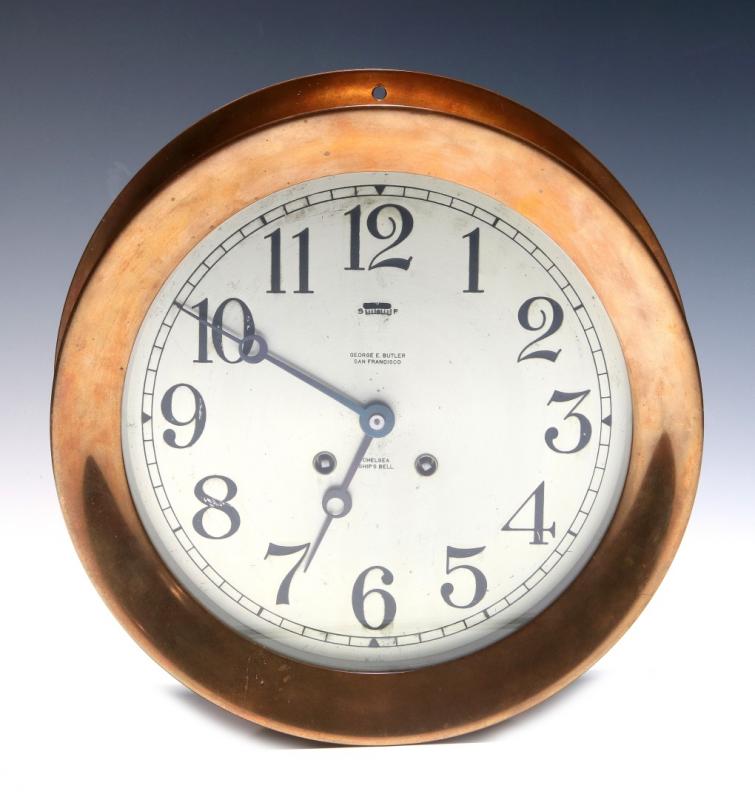 A CHELSEA SHIP'S BELL CLOCK FOR GEORGE E. BUTLER 