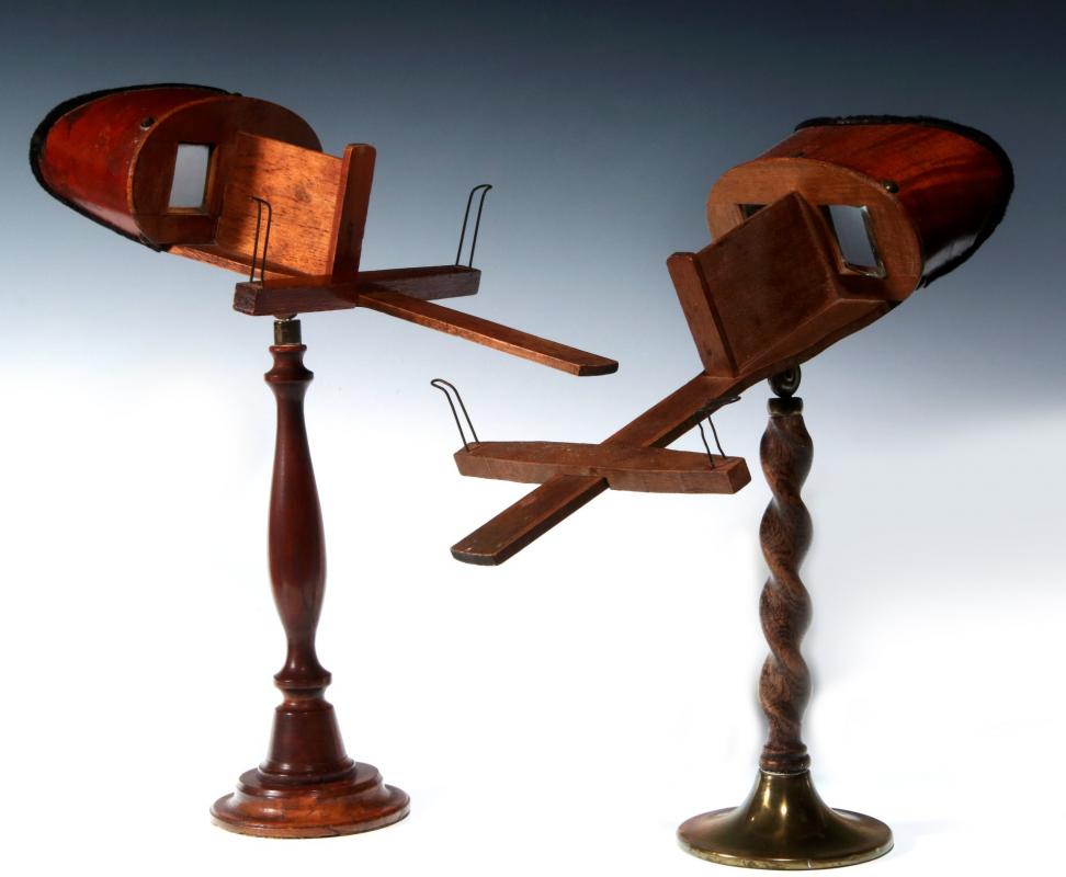 TWO 19TH CENTURY TABLE-TOP MODEL STEREOSCOPES