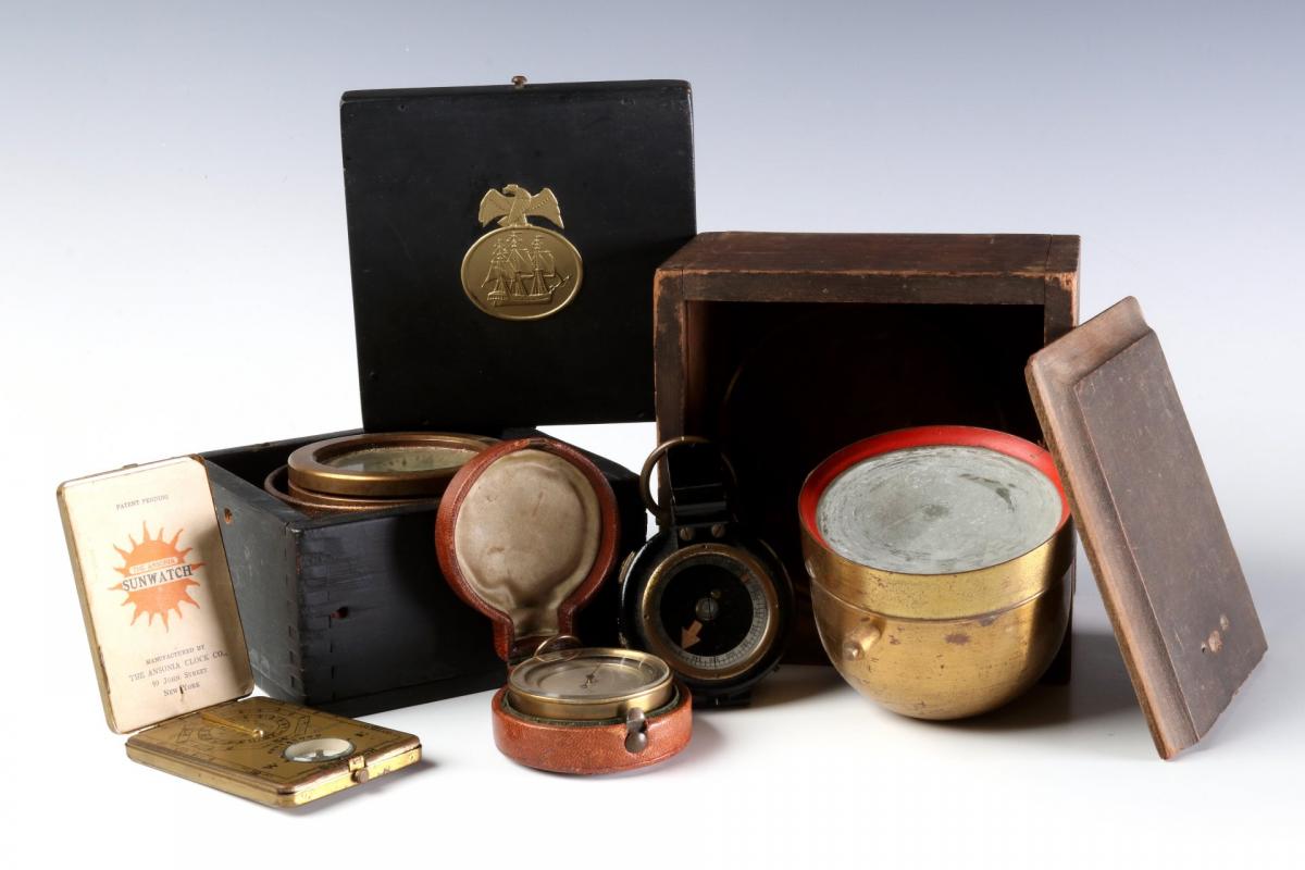 FIVE COMPASSES, SHIP AND ORIENTEERING