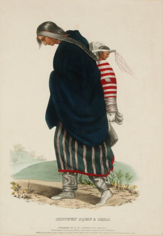 MCKENNEY HALL 'CHIPPEWAY SQUAW' HAND COLORED LITHO
