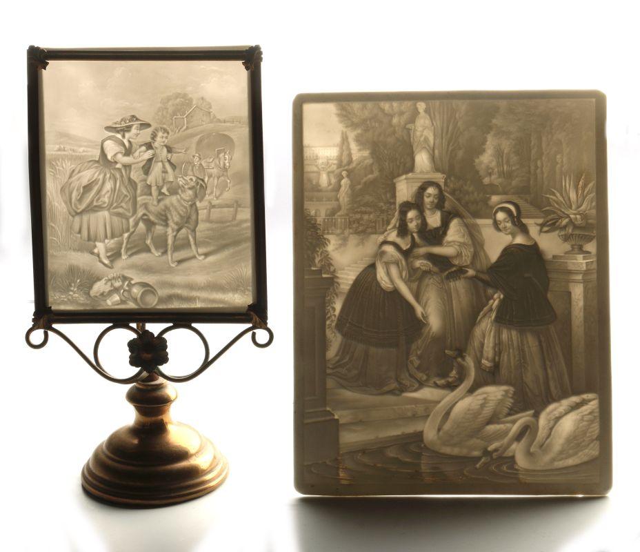 TWO 19TH CENTURY PORCELAIN LITHOPHANES