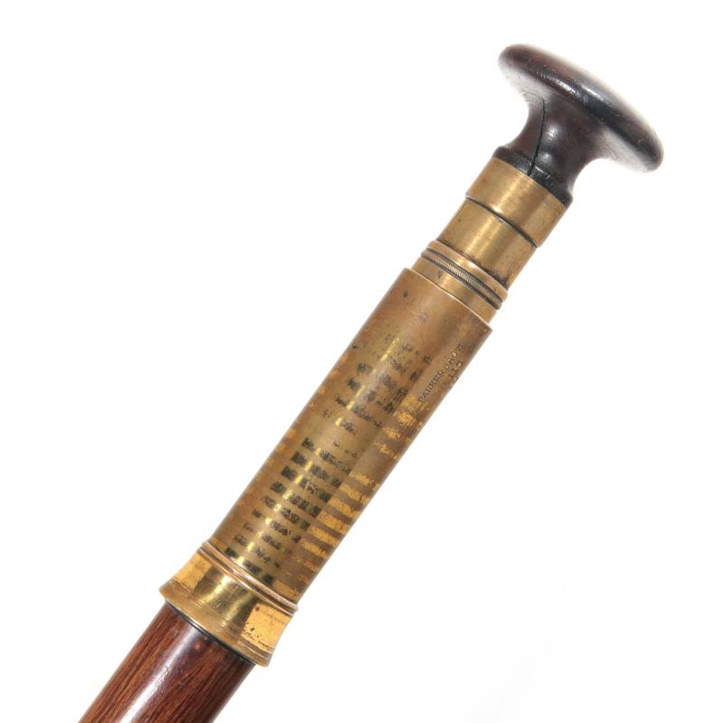 A 19C WALKING STICK W/ PARKER BROS BRASS RELOADER