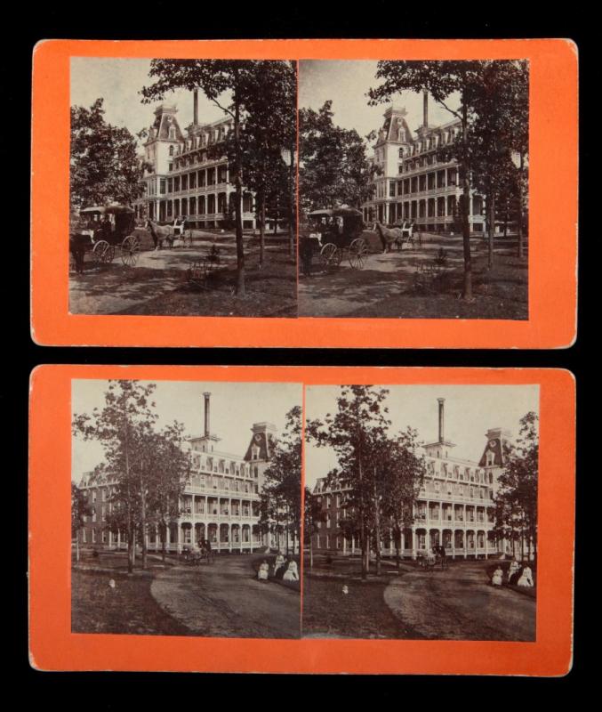 TWO STEREOVIEWS OF THE SANITARIUM IN BATTLE CREEK MI