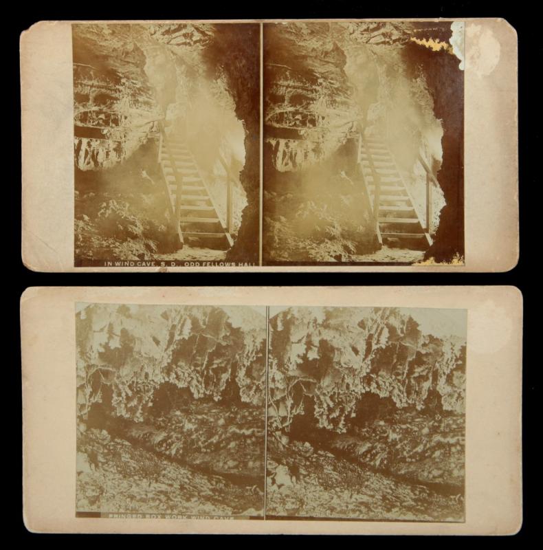 PAIR OF STEREOVIEWS OF WIND CAVE IN SOUTH DAKOTA