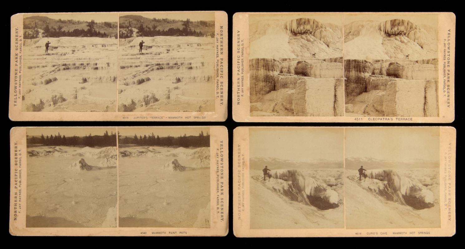 NINE STEREOVIEWS OF YELLOWSTONE BY F.J. Haynes