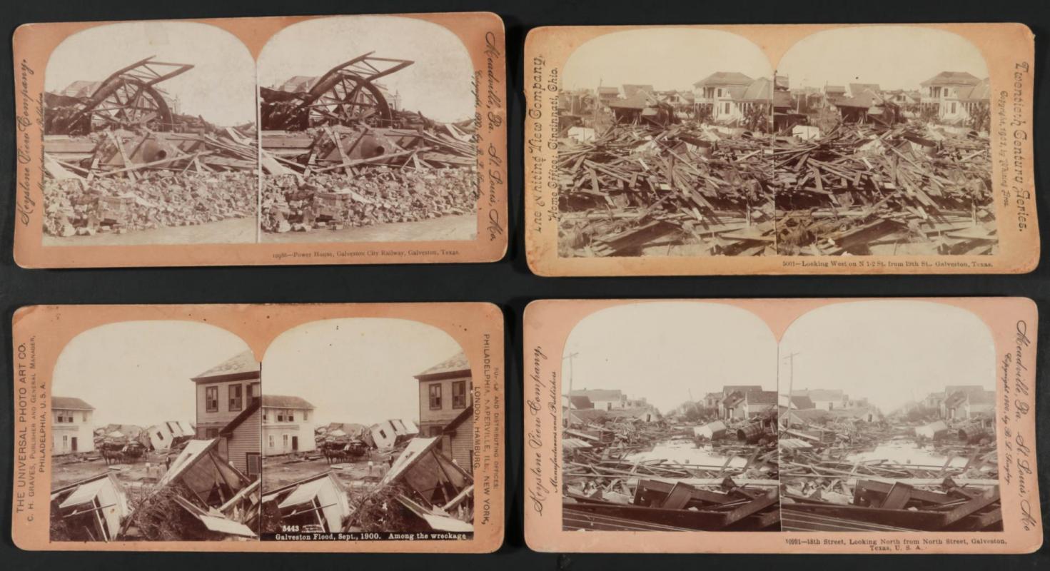 THIRTEEN STEREOVIEWS OF THE GALVESTON DISASTER