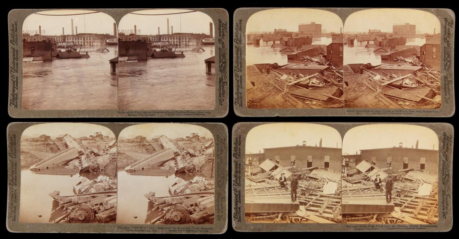 THIRTEEN STEREOVIEWS OF 1903 FLOOD