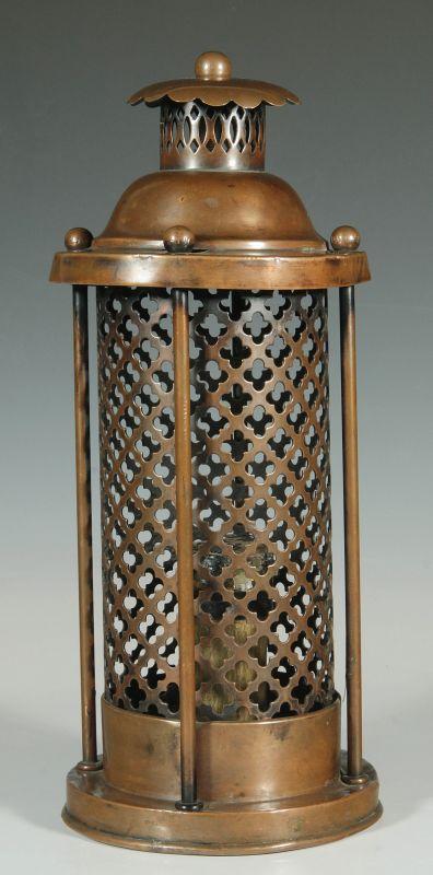 AN ANTIQUE BRONZE LANTERN