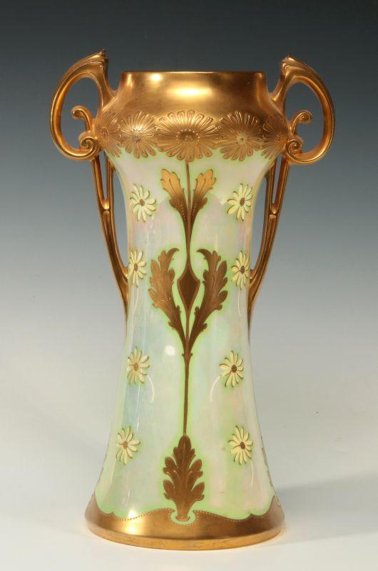 AN ART NOUVEAU INFLUENCE HAND PAINTED PICKARD VASE