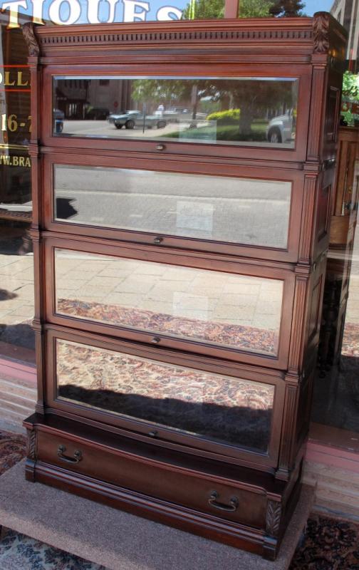 AN UNUSUAL GLOBE-WERNICKE STACKING BOOKCASE