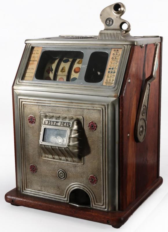 A WATLING BLUE SEAL 5 CENT SLOT MACHINE