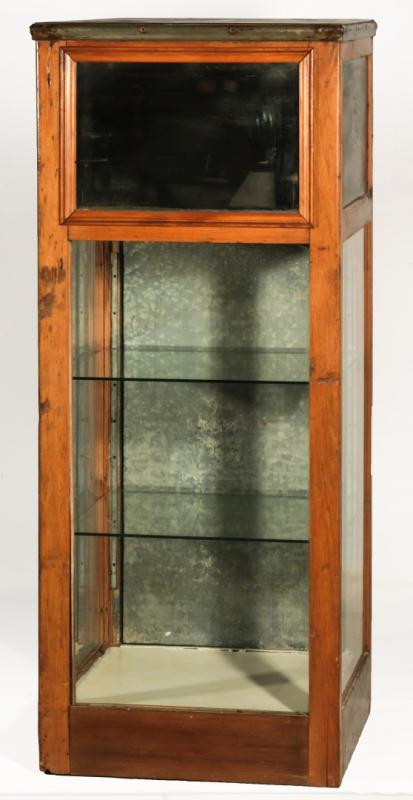 A CIRCA 1900 CHOCOLATE STORE DISPLAY CASE / COOLER