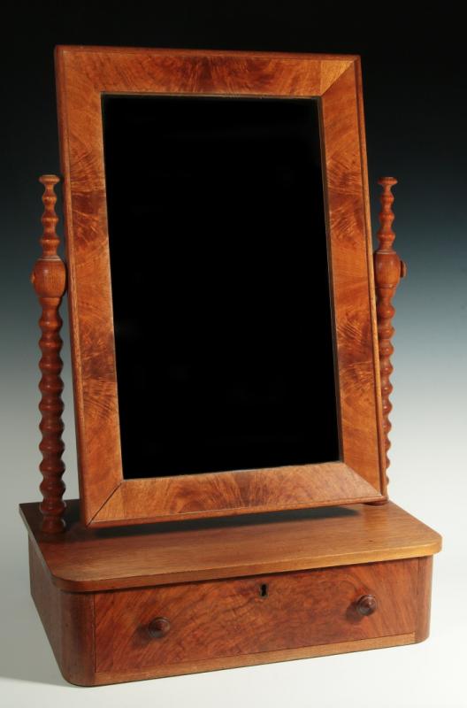 A 19TH CENTURY AMERICAN WALNUT DRESSING MIRROR