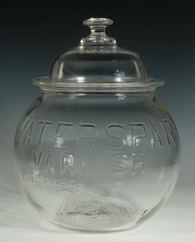 WATERSPAR VARNISH COUNTER TOP ADVERTISING JAR