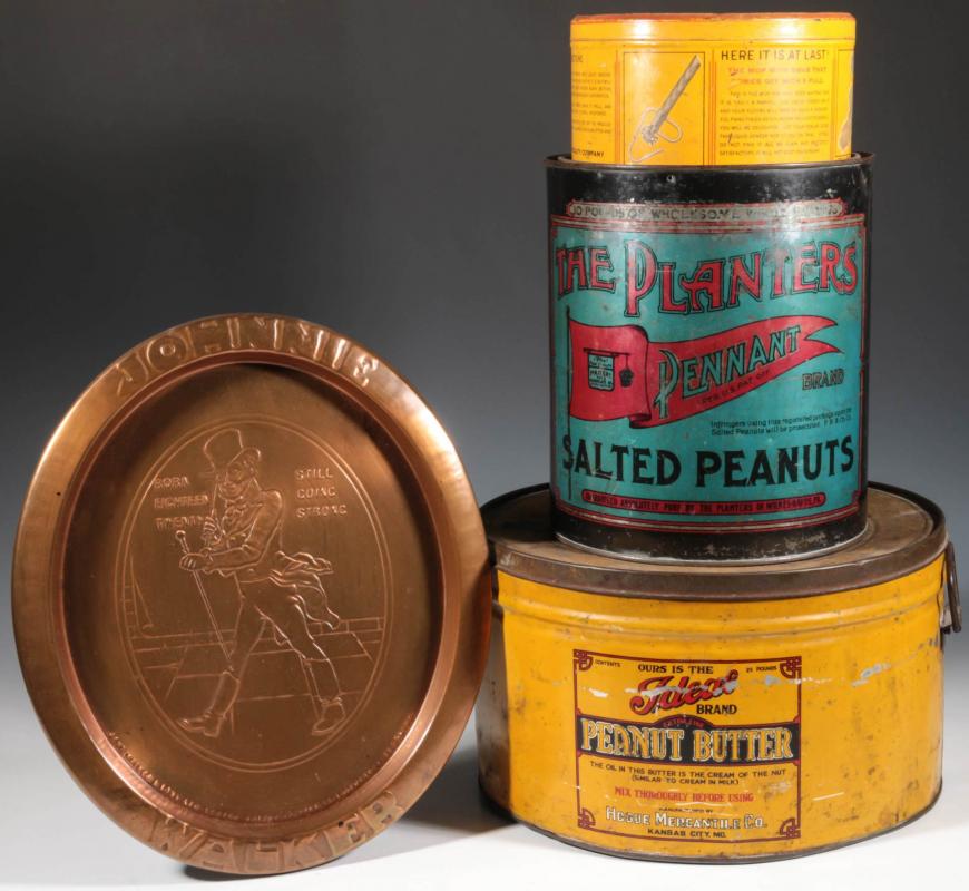 VINTAGE ADVERTISING TINS AND TRAY