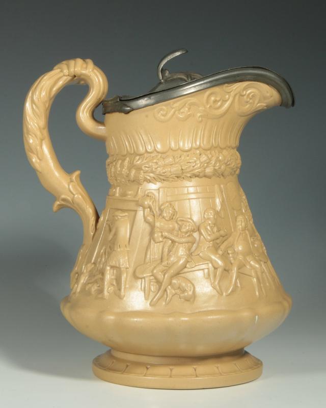 A 19C. RIDGWAY & CO SALT-GLAZED TAM O'SHANTER JUG