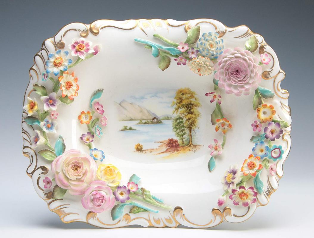 A COALPORT COALBROOKDALE PORCELAIN TAZZA