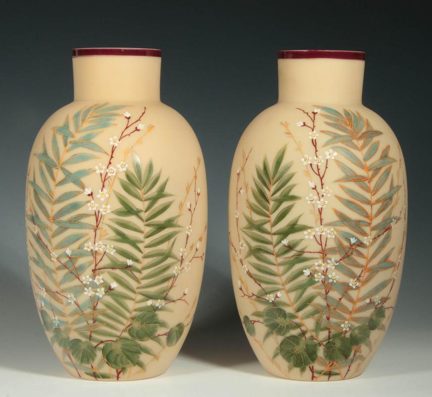 A PAIR POSCHINGER KRYSTALLIE ART GLASS VASES