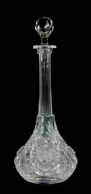 AN AMERICAN BRILLIANT PERIOD CUT GLASS DECANTER