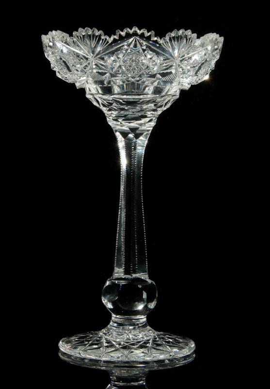 AN AMERICAN BRILLIANT PERIOD CUT GLASS COMPOTE