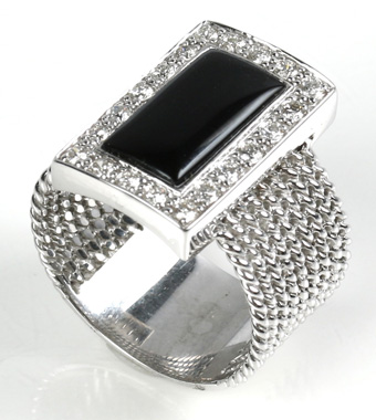 Onyx Diamond Ring