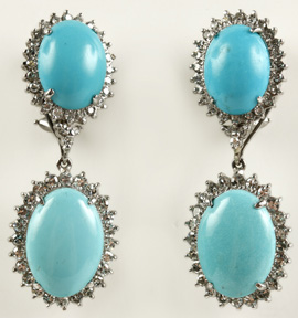 Turquoise Diamond Earrings